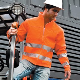 High-viz softshell jacket in Fluorescent Orange - North Print Workwear