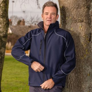 Hooded softshell jacket in Black - North Print Workwear