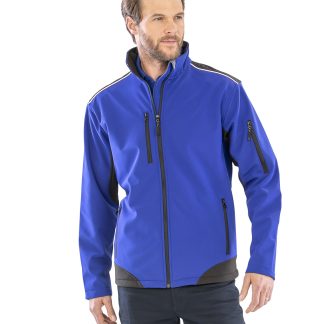 Ripstop softshell workwear jacket in Black/Black - North Print Workwear