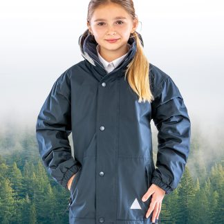 Junior & youth Recycled StormDri 6000 coat in Black/Grey - North Print Workwear