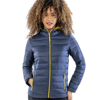 Women's Urban snow bird hooded jacket in Black/Lime - North Print Workwear
