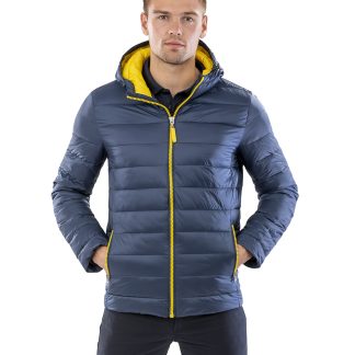 Urban snow bird hooded jacket in Black/Lime - North Print Workwear