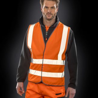 Core safety motorway vest in Fluorescent Orange - North Print Workwear