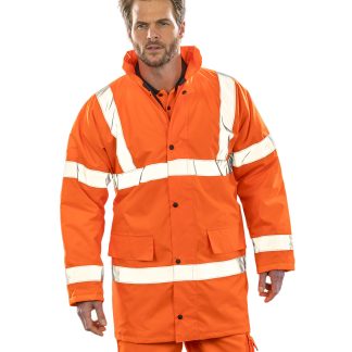 Core safety high-viz coat in Hi-Viz Yellow - North Print Workwear