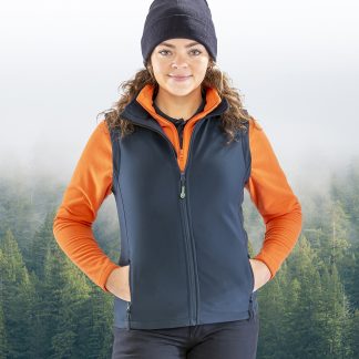 Women's printable softshell bodywarmer in Black/Black - North Print Workwear