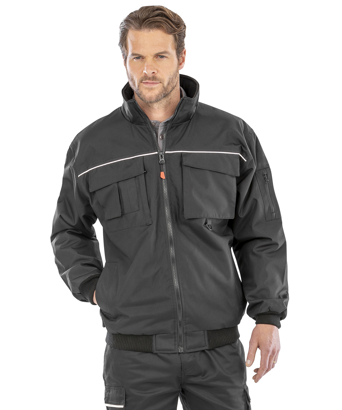Work-Guard Sabre pilot jacket in Black - North Print Workwear