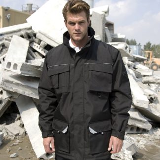 Work-Guard Sabre long coat in Black - North Print Workwear