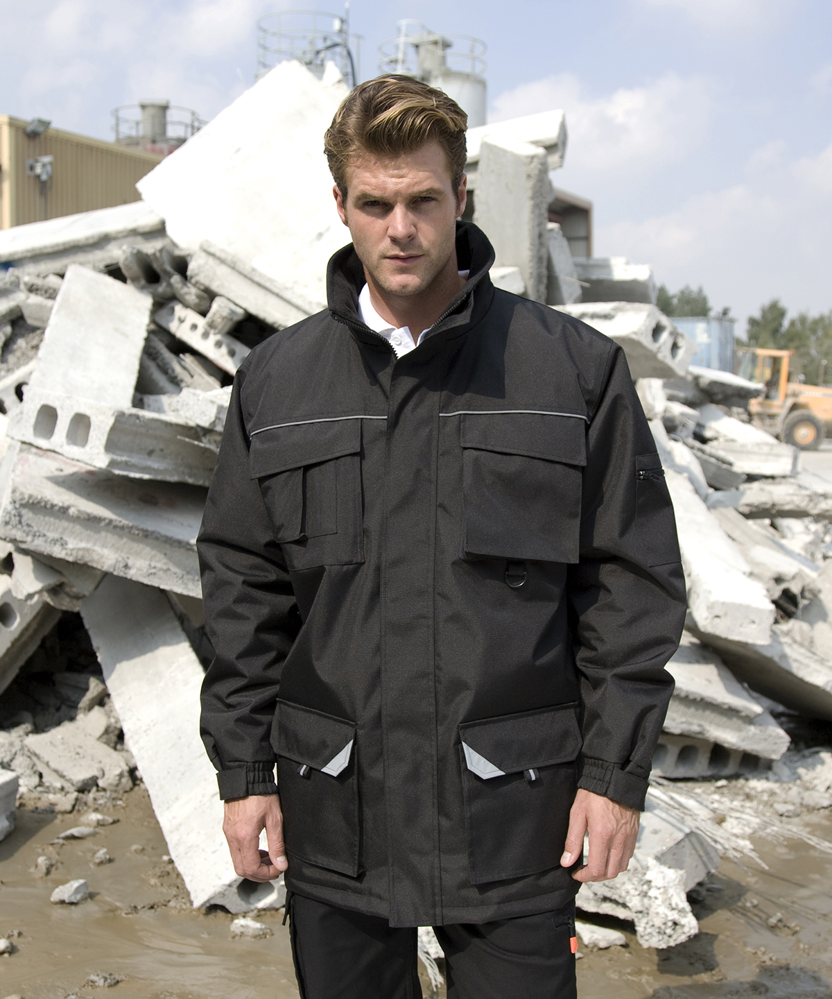 Work-Guard Sabre long coat in Black - North Print Workwear