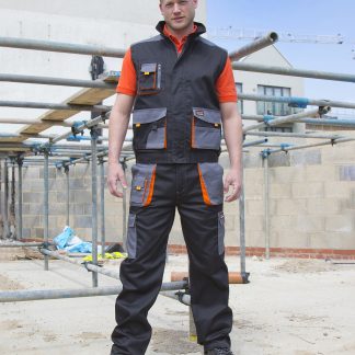 Work-Guard lite trousers in Black/Grey/Orange - North Print Workwear