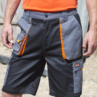 Work-Guard lite shorts in Black/Grey/Orange - North Print Workwear