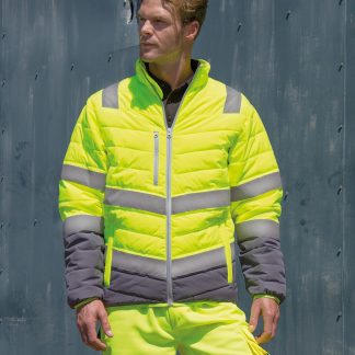 Soft padded safety jacket in Fluorescent Orange - North Print Workwear