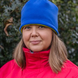 Reversible fleece skull hat in Navy/Orange - North Print Workwear