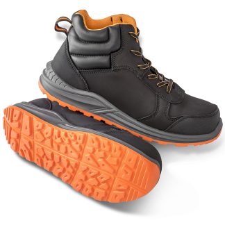 Stirling safety boot in Black/Grey/Orange - North Print Workwear