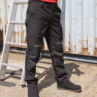 Slim softshell work trouser in Black - North Print Workwear