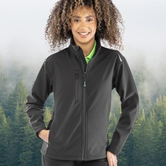 Women's recycled 3-layer printable softshell jacket in Black - North Print Workwear