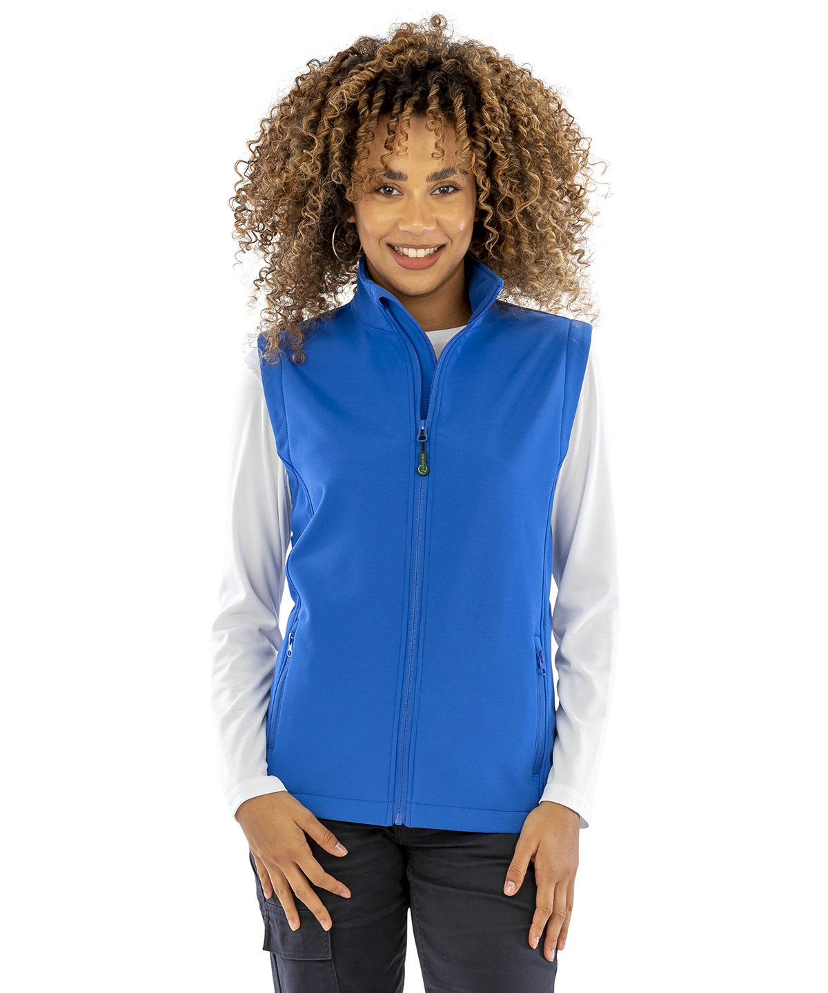 Women's recycled 2-layer printable softshell bodywarmer in Black - North Print Workwear