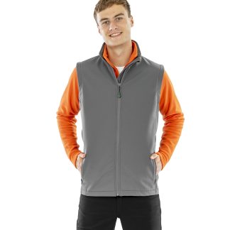 Men's recycled 2-layer printable softshell bodywarmer in Black - North Print Workwear