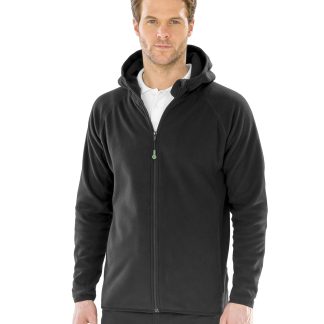 Recycled hooded microfleece jacket in Black - North Print Workwear