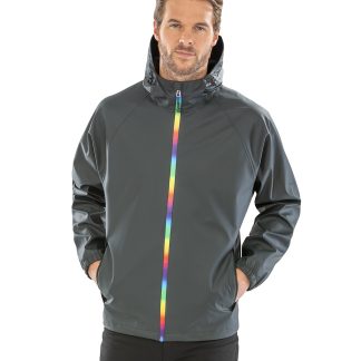 Prism PU waterproof jacket with recycled backing in Black Olive - North Print Workwear