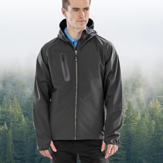 3-layer recycled printable casual hooded softshell in Black/Black - North Print Workwear
