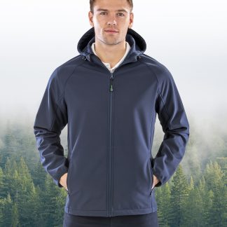 Recycled 3-layer printable hooded softshell in Black - North Print Workwear