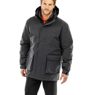 Recycled 3-in-1 padded ripstop jacket in Black* - North Print Workwear