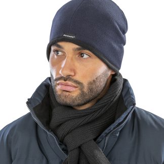 Reversible microfleece bob hat in Navy/Black - North Print Workwear