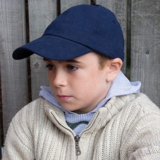 Junior low-profile heavy brushed cotton cap in Black - North Print Workwear