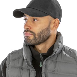 Low-profile heavy brushed cotton cap in Black - North Print Workwear