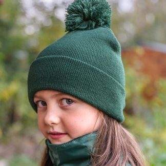 Junior pom pom beanie in Black - North Print Workwear