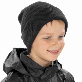 Kids woolly ski hat in Black - North Print Workwear