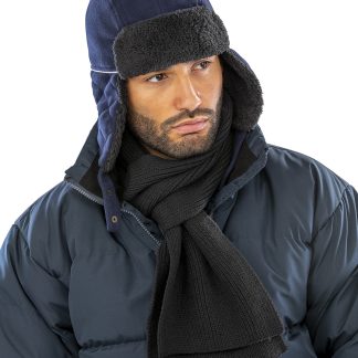 Ocean trapper hat in Black/Grey - North Print Workwear