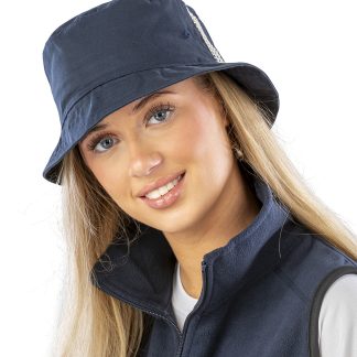 Deluxe washed cotton bucket hat with side mesh panels in Natural - North Print Workwear