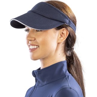 Herringbone sun visor with sandwich peak in Navy/White - North Print Workwear