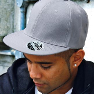 Bronx original flat peak snapback cap in Black - North Print Workwear