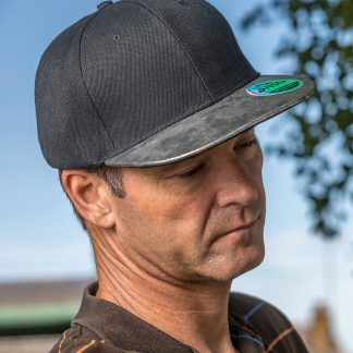 Bronx glitter flat peak snapback cap in Black/Gold - North Print Workwear