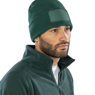 Recycled double knit printers beanie in Black - North Print Workwear
