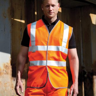 Safety high-viz vest in Fluorescent Orange - North Print Workwear
