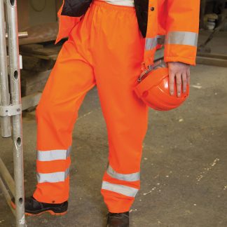 Safety high-viz trousers in Fluorescent Orange - North Print Workwear