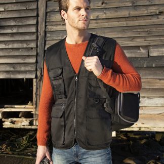Adventure safari waistcoat in Black - North Print Workwear