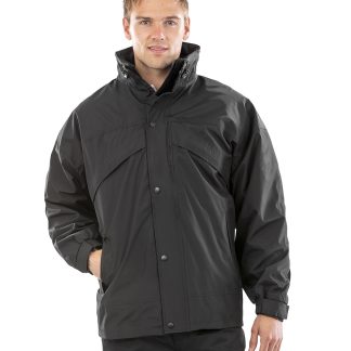 3-in-1 zip and clip jacket in Black/Black* - North Print Workwear