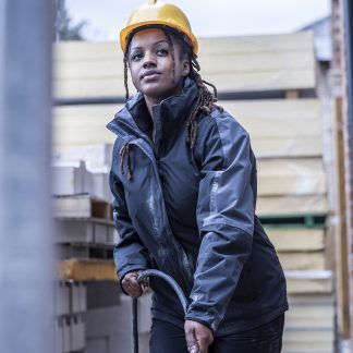 Women's Defender III 3-in-1 jacket in Black/Seal Grey - North Print Workwear