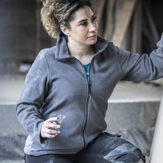 Women's full-zip microfleece in Black - North Print Workwear