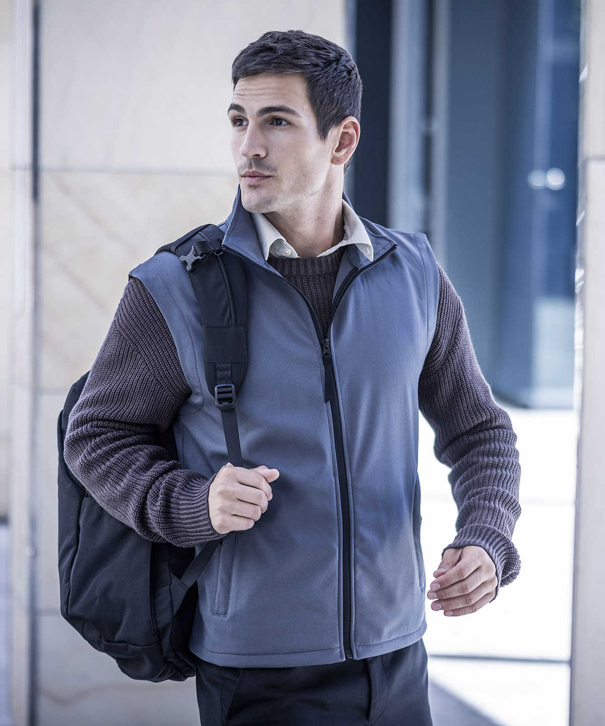 Classic softshell bodywarmer in Black - North Print Workwear