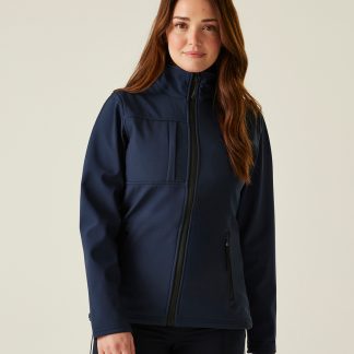 Women's Octagon II printable 3-layer membrane softshell in Black/Black* - North Print Workwear