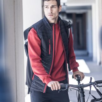 Navigate hybrid bodywarmer in Black/Classic Red - North Print Workwear