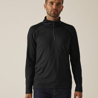 Core stretch half-zip mid-layer in Black - North Print Workwear
