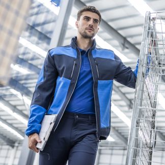 E-Volve unisex 2-layer softshell jacket in Ash/Black - North Print Workwear