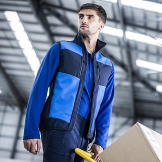 E-Volve unisex 2-layer softshell bodywarmer in Ash/Black - North Print Workwear