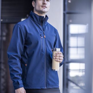 Thermogen Powercell 5000 heated softshell jacket in Black/Magma - North Print Workwear